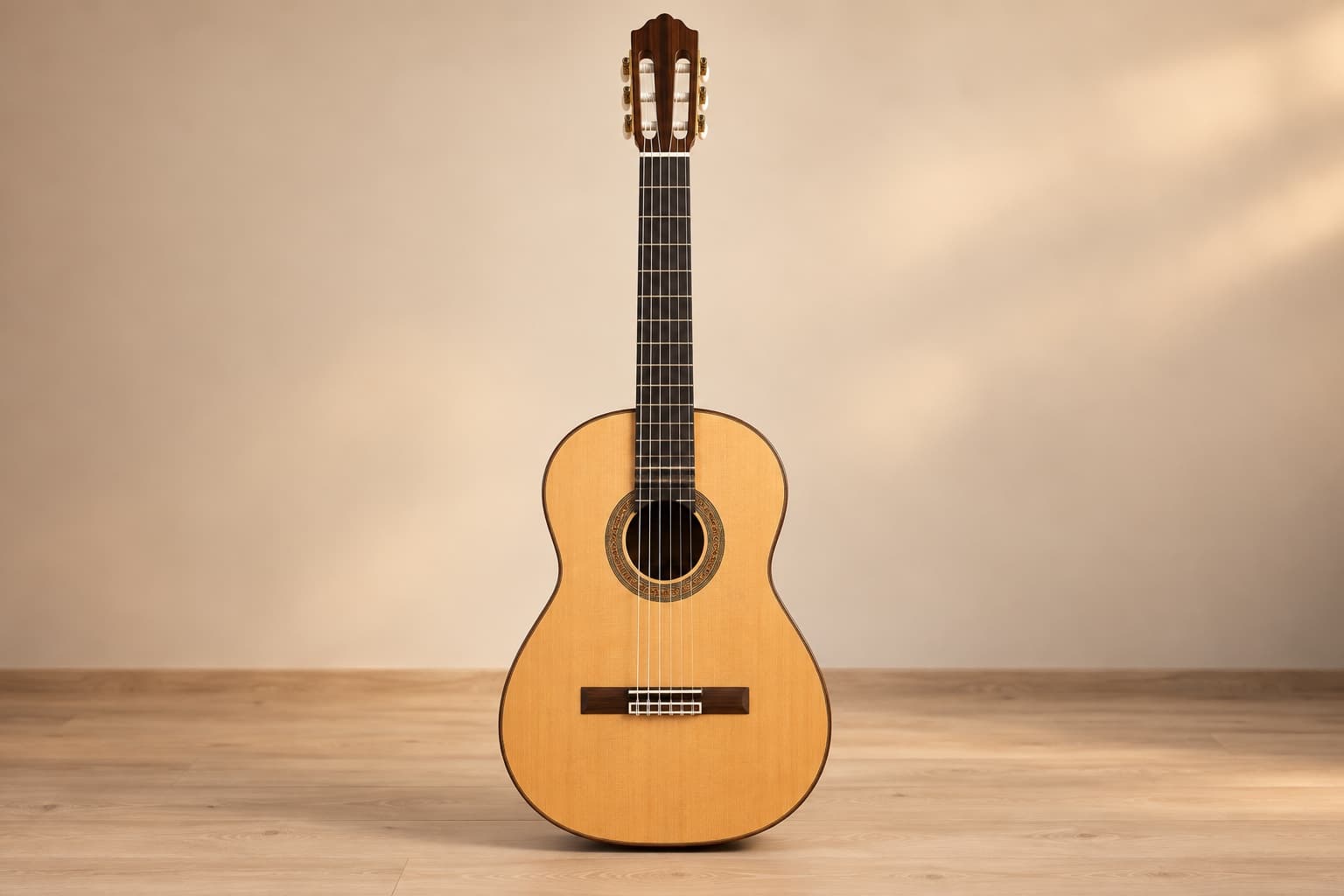 Complete traditional classical nylon-string guitar