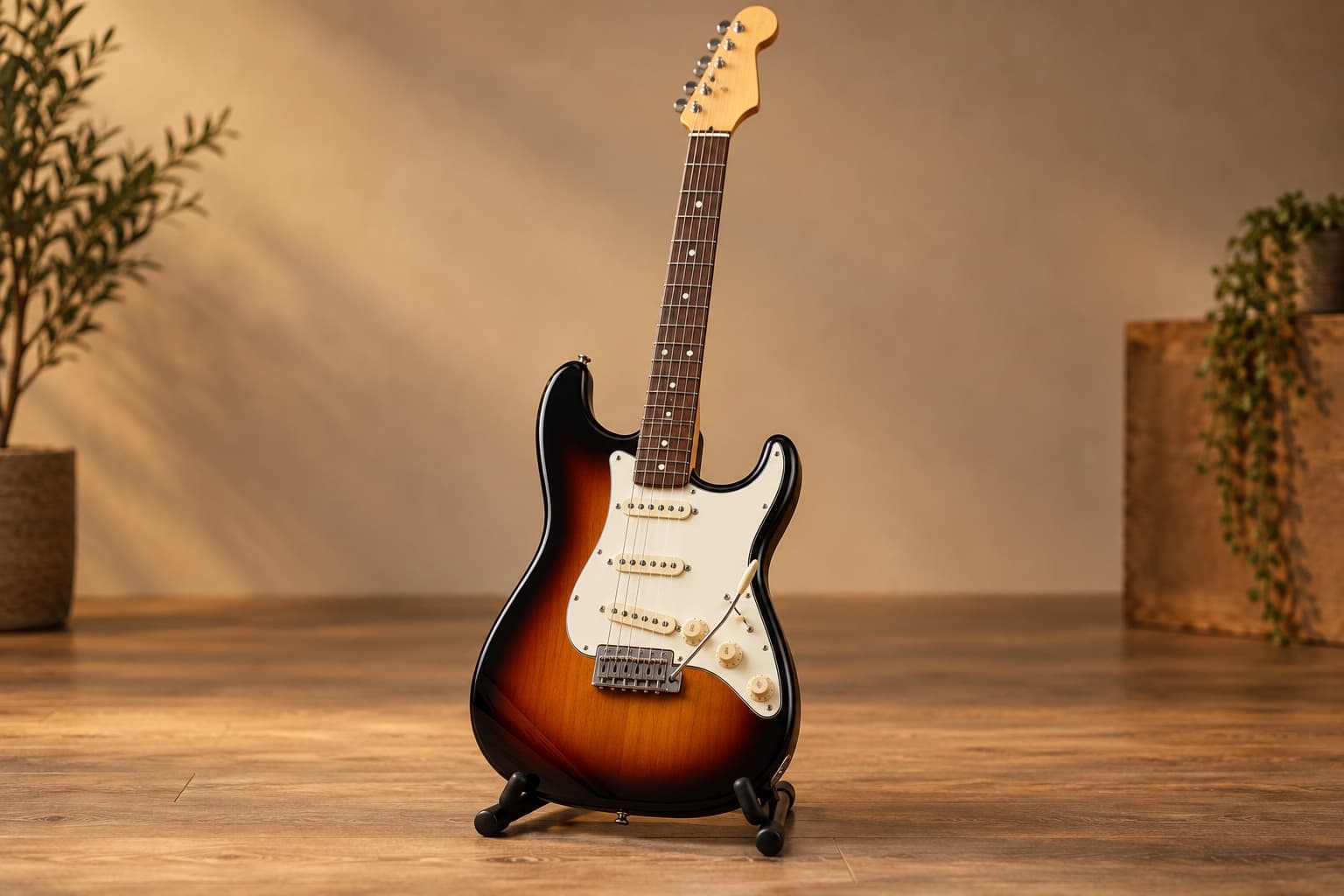 Contoured solid-body electric guitar